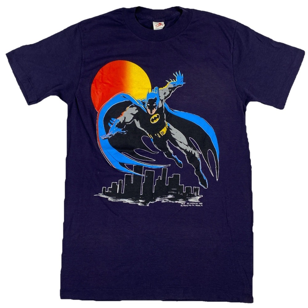 Vintage Batman 1989 DC Comics T-Shirt Singe Stitch Purple Boy's Large